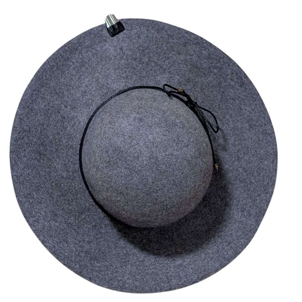 Nine West wool floppy hat casual boho bohemian hippie festival gray OSFM